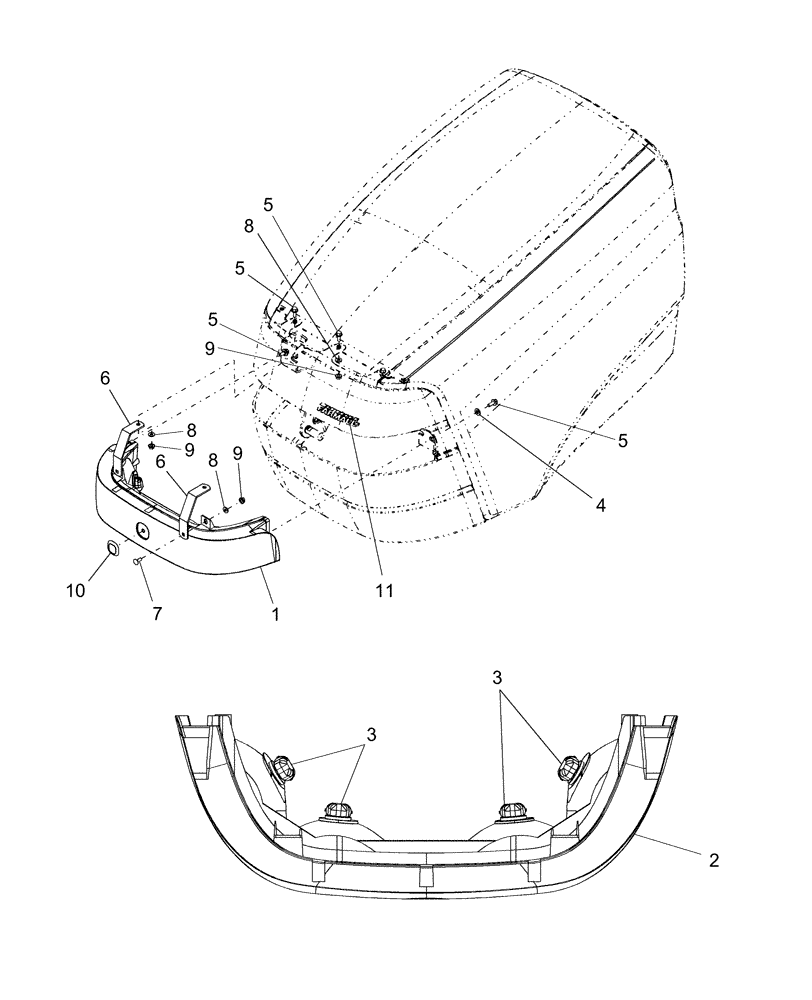 Схема запчастей Case IH DX33 - (06.09) - HOOD HEADLAMP & HARDWARE (06) - ELECTRICAL SYSTEMS