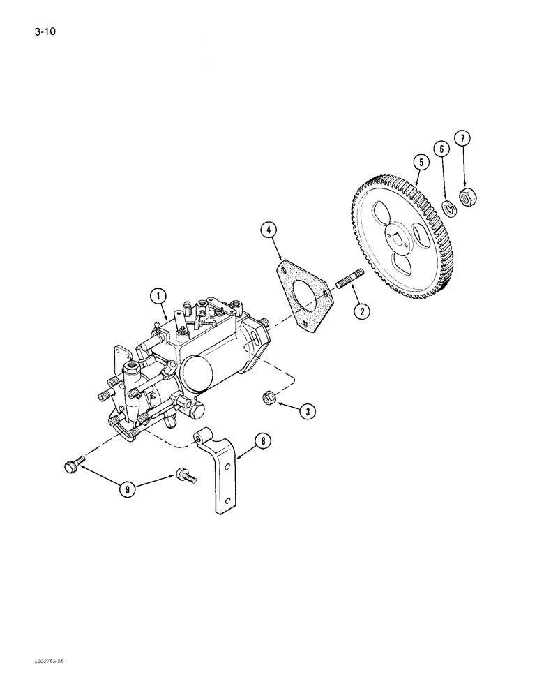 Схема запчастей Case IH 1844 - (3-10) - FUEL INJECTION PUMP AND DRIVE 6TA-590 ENGINE (02) - FUEL SYSTEM