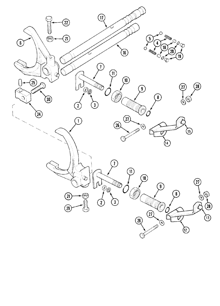 Схема запчастей Case IH MX100 - (06-15) - RANGE SHIFT LINKAGE (06) - POWER TRAIN