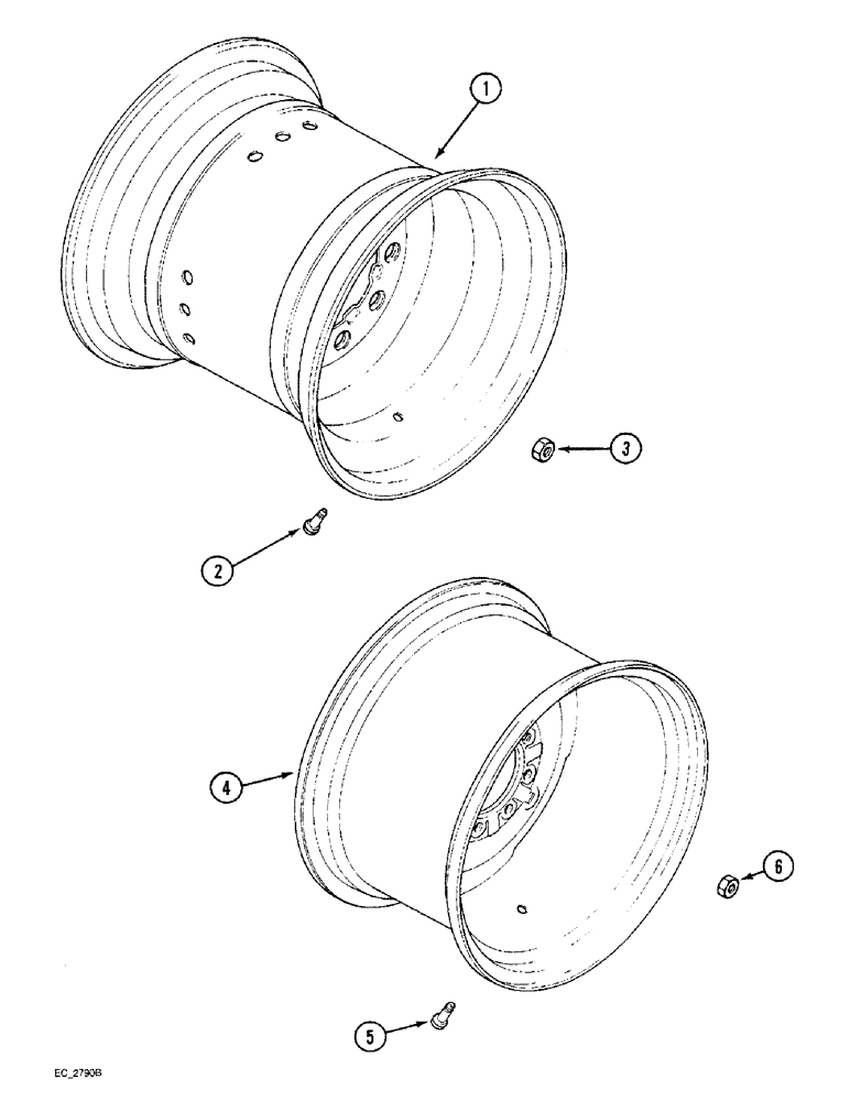 Схема запчастей Case IH 4240 - (6-118) - REAR WHEELS INTEGRAL DISC TYPE, 16 IN., 26 IN., 24 IN. AND 28 IN. WHEELS (06) - POWER TRAIN