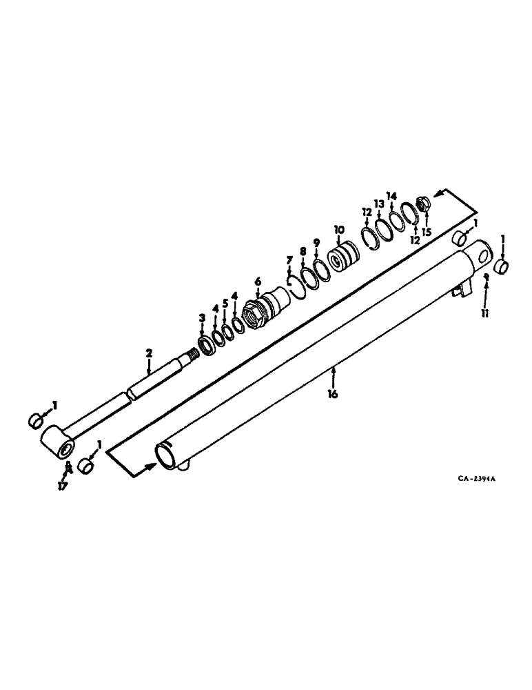 Схема запчастей Case IH 574 - (10-59) - HYDRAULICS, LOADER CYLINDER (07) - HYDRAULICS