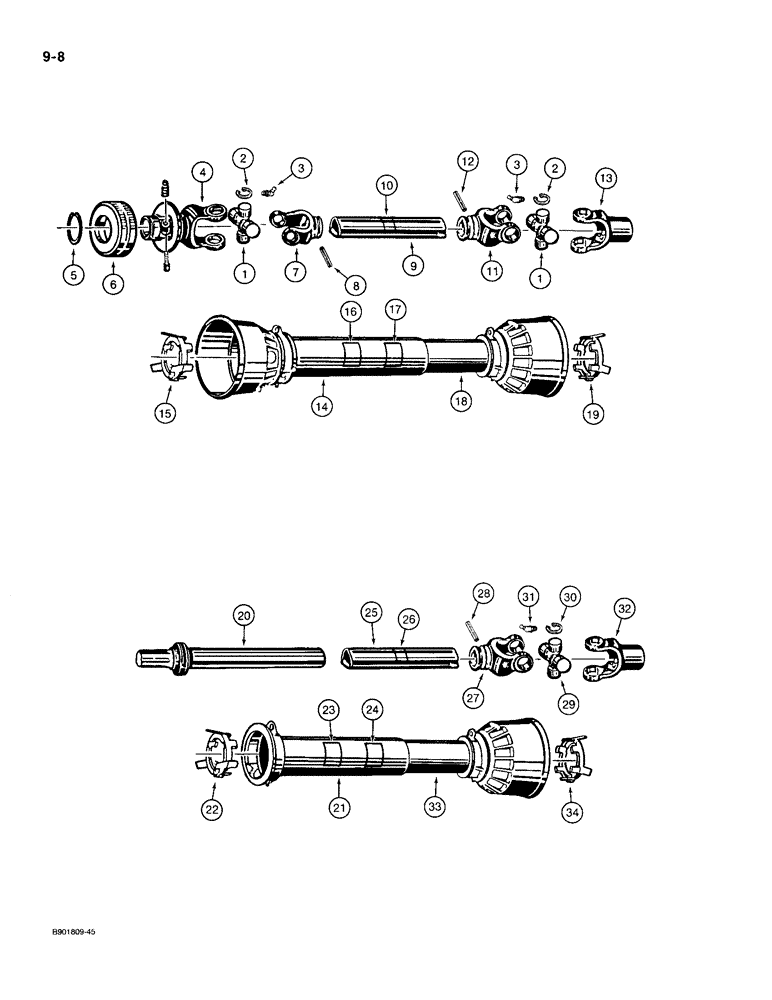 Схема запчастей Case IH 1100 - (9-08) - POWER DRIVE EQUIPMENT, 1100 MOWER, SERIAL NUMBER 030841 AND AFTER, P.I.N. CCB0005501 AND AFTER (09) - CHASSIS/ATTACHMENTS