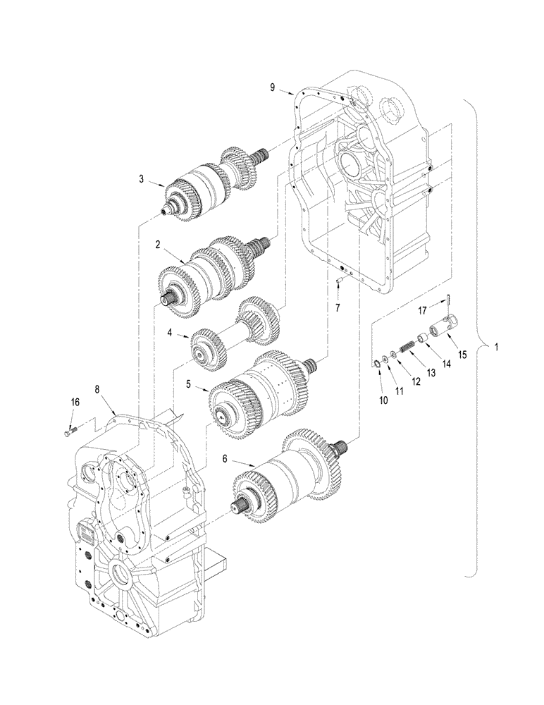 Схема запчастей Case IH STX440 - (06-19) - POWER SHIFT TRANSMISSION - HOUSING AND CLUTCHES (06) - POWER TRAIN