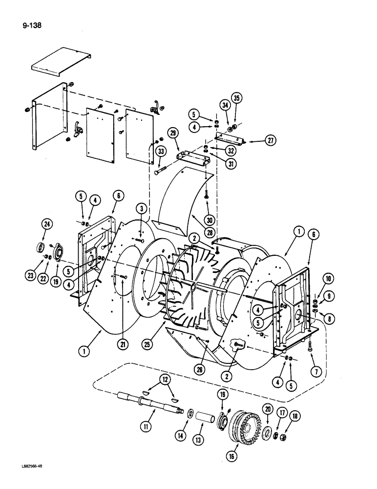 Схема запчастей Case IH 1822 - (9-138) - FAN, 1822 COTTON PICKER (15) - HANDLING SYSTEM