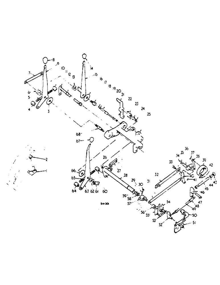 Схема запчастей Case IH 2500 - (10-027) - DRAFT CONTROL LINKAGE (07) - HYDRAULICS