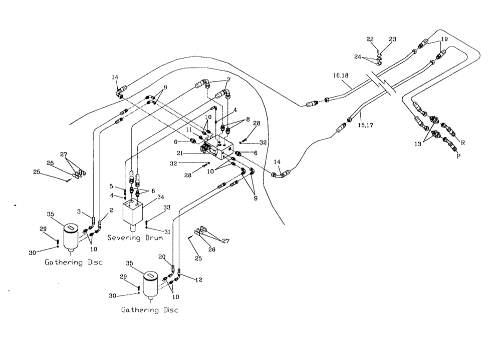 Схема запчастей Case IH 7700 - (B09[02]) - HYDRAULIC CIRCUIT {SHREDDER TOPPER} Hydraulic Components & Circuits