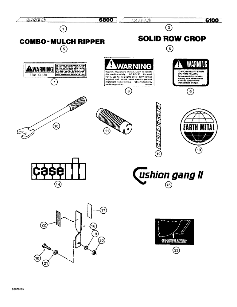 Схема запчастей Case IH 6100 - (9-44) - DECALS AND TOOLS (09) - CHASSIS/ATTACHMENTS