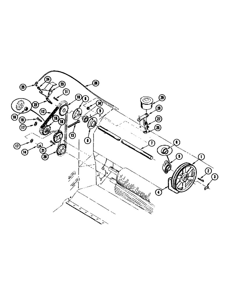 Схема запчастей Case IH 655 - (30) - HEADER JACKSHAFT AND CONDITIONER DRIVE 