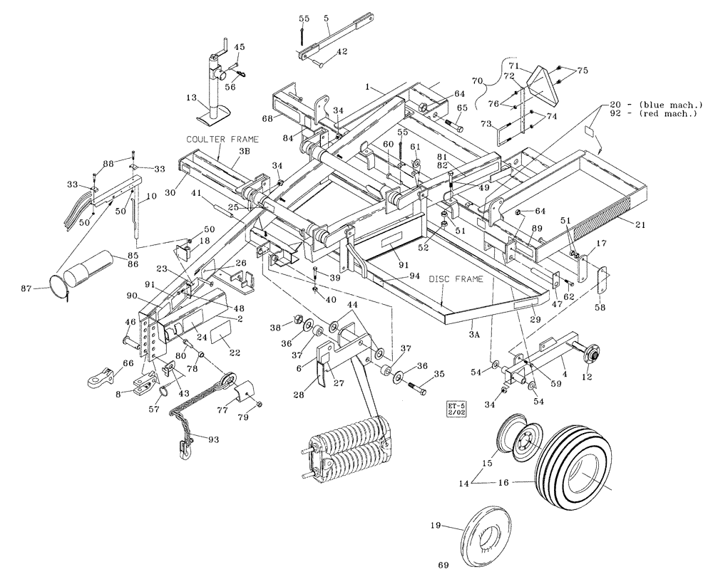 Схема запчастей Case IH 527B - (39.100.01) - MAIN FRAME (39) - FRAMES AND BALLASTING