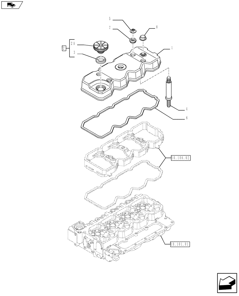 Схема запчастей Case IH F4DFE413E A002 - (10.101.02) - CYLINDER HEAD COVERS (2855483) (10) - ENGINE