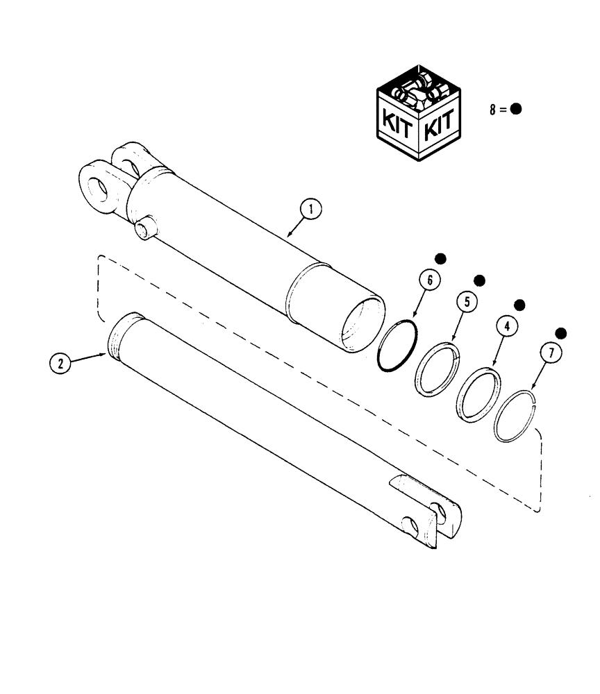 Схема запчастей Case IH 5400 - (8-14) - MARKER LIFT CYLINDER, 145622C91, 20 FOOT DRILL (1ST DATE RANGE) (08) - HYDRAULICS