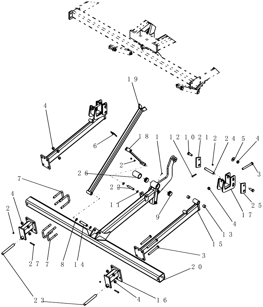 Схема запчастей Case IH 700 - (39.100.15) - FRAME, OUTER WING - PACKER T-BAR (39) - FRAMES AND BALLASTING