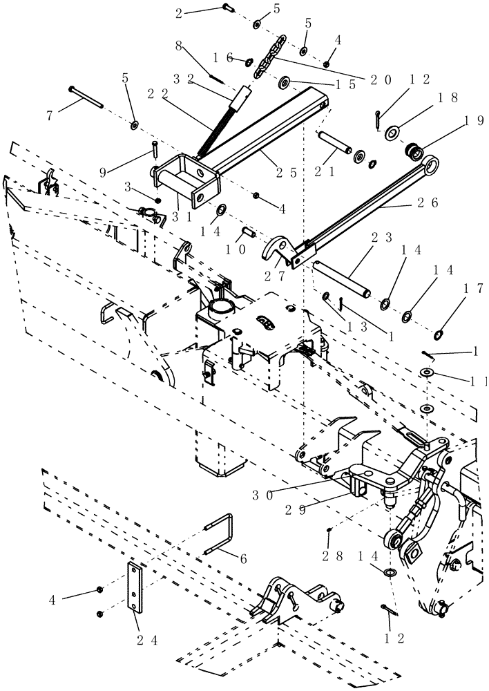 Схема запчастей Case IH 700 - (39.100.17) - BOOM, LATCH ARM (39) - FRAMES AND BALLASTING