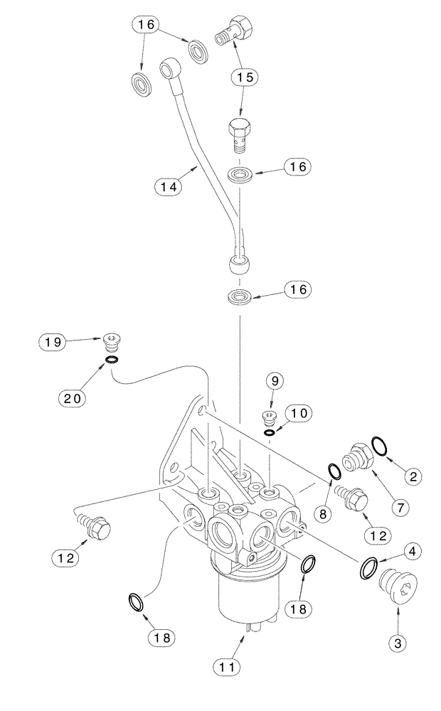 Схема запчастей Case IH FLX3300B - (02-024) - FUEL TRANSFER PUMP (FLX3300B CASE ENGINE) (01) - ENGINE