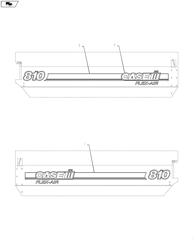 Схема запчастей Case IH 810 - (90.108.01) - FLEX-AIR® MODEL DECALS (90) - PLATFORM, CAB, BODYWORK AND DECALS