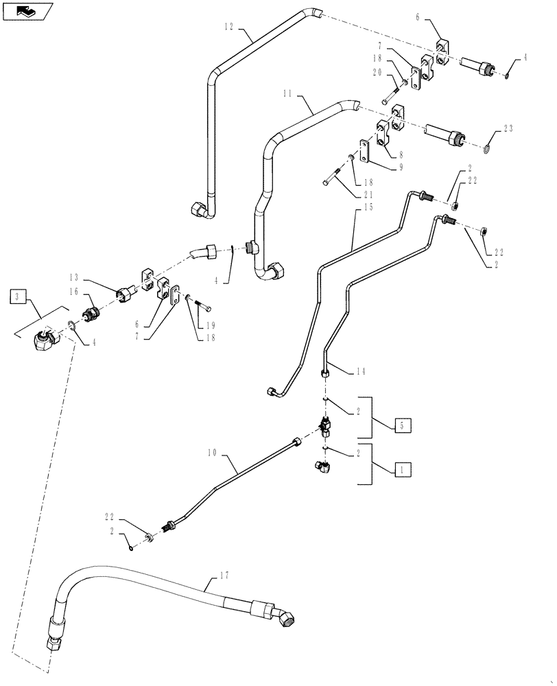 Схема запчастей Case IH STEIGER 550 - (35.220.01[02]) - REMOTE HYDRAULIC HOSES - WHEELED (35) - HYDRAULIC SYSTEMS