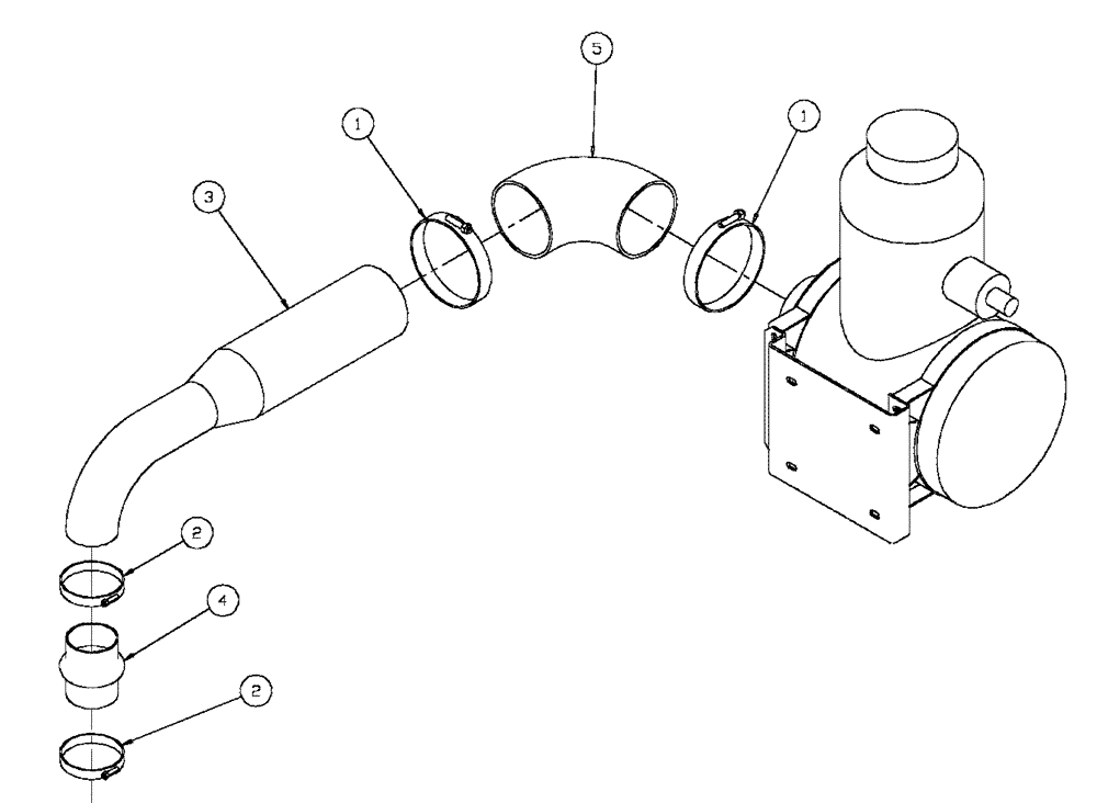 Схема запчастей Case IH FLX4330 - (02-023) - AIR INTAKE TUBE GROUP (FLX 4300 CAT ENGINE) (01) - ENGINE