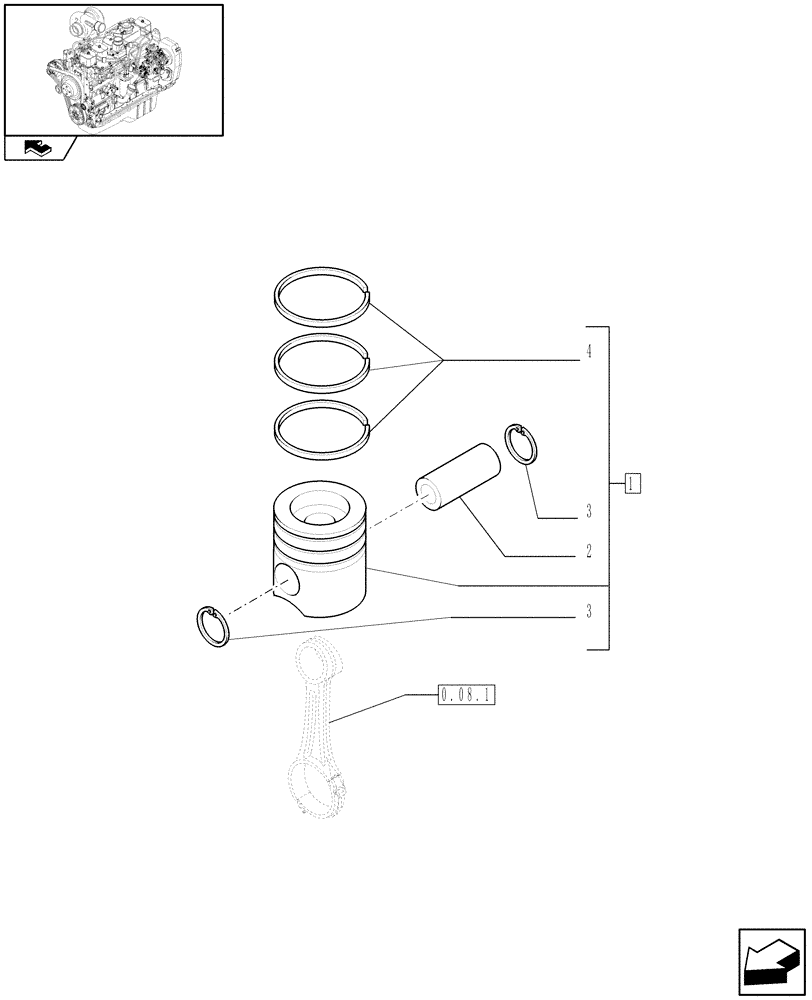 Схема запчастей Case IH F4GE9684C J601 - (0.08.2) - PISTON - ENGINE (2856316) 