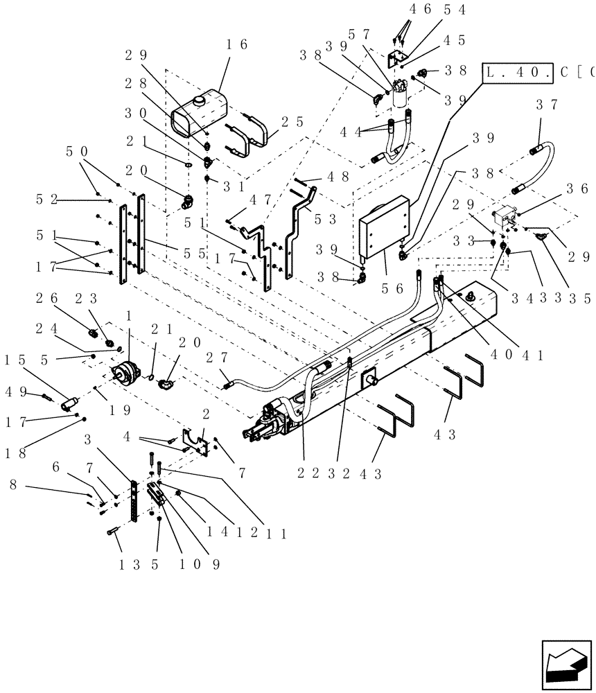 Схема запчастей Case IH 1200 - (B.90.A[03]) - HYDRAULIC PUMP KIT ATTACHMENT, 1000 RPM (HIGH DISPLACEMENT) PUMP, 6 & 8 ROW RIGID TRAILING (AFTER 04/2002) B - Power Production