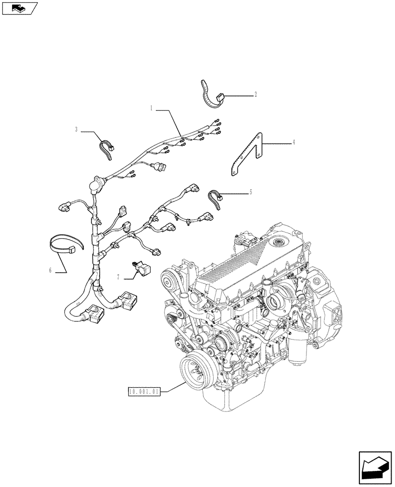 Схема запчастей Case IH 635 - (55.100.05) - MOTOR ELECTRIC INSTALLATION (55) - ELECTRICAL SYSTEMS