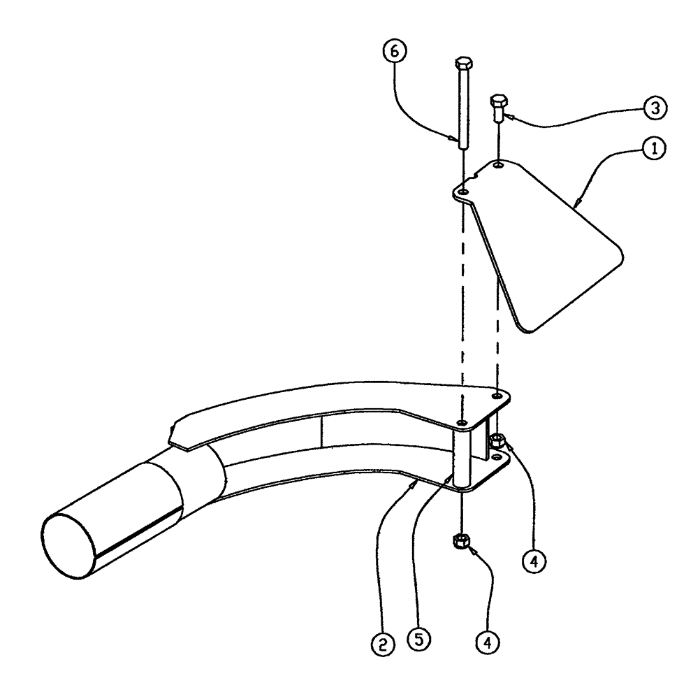 Схема запчастей Case IH FLX810 - (04-015) - DEFLECTOR ASSY, 2.5”, RH Boom Group