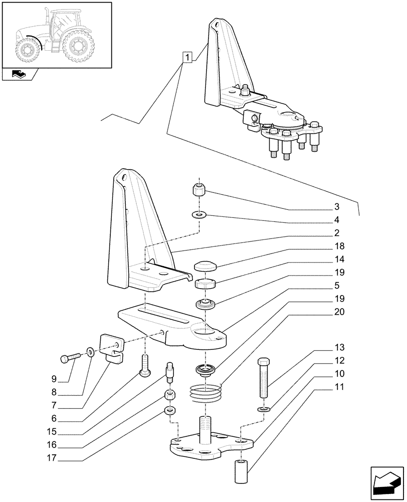 Схема запчастей Case IH PUMA 115 - (1.87.4/ C) - 4WD DYNAMIC FRONT FENDERS WITH AXLE WITH BRAKE - HUB - BREAKDOWN (VAR.333884-334884-335884-337884) (08) - SHEET METAL