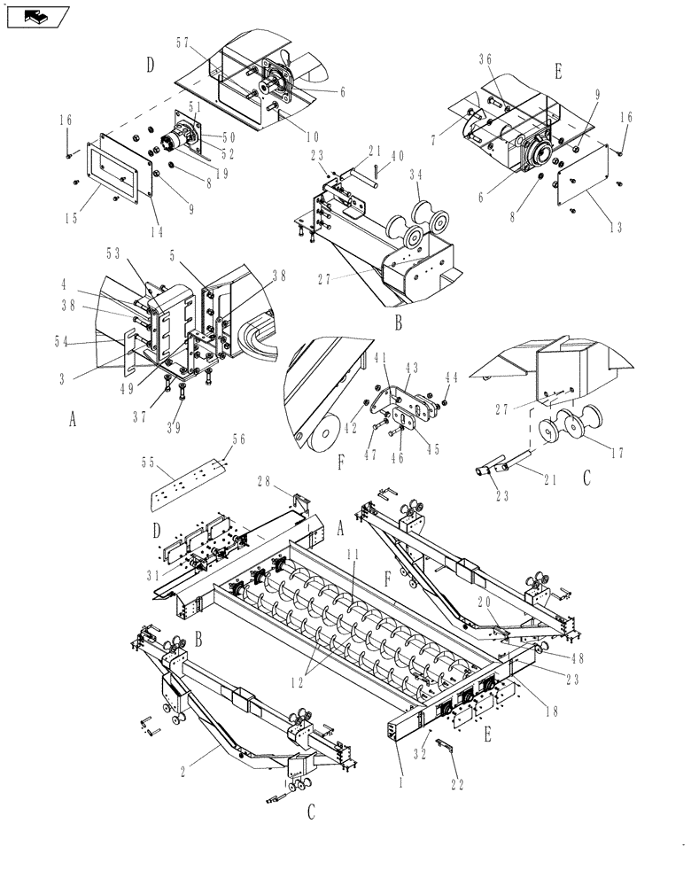 Схема запчастей Case IH 635 - (80.200.10[01]) - MODULE, AUGER (80) - CROP STORAGE/UNLOADING