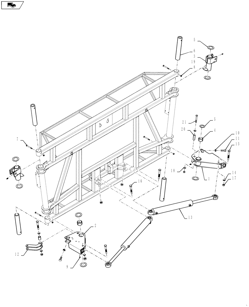 Схема запчастей Case IH 4420 - (08-026) - HINGE GROUP, 120’ BOOM (09) - BOOMS