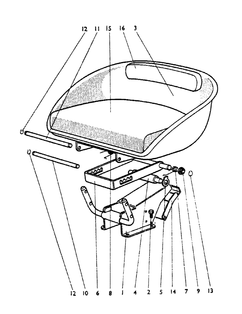 Схема запчастей Case IH 990A - (49A) - SEAT AND SUPPORT, FROM TRACTOR 476325 (12) - CHASSIS