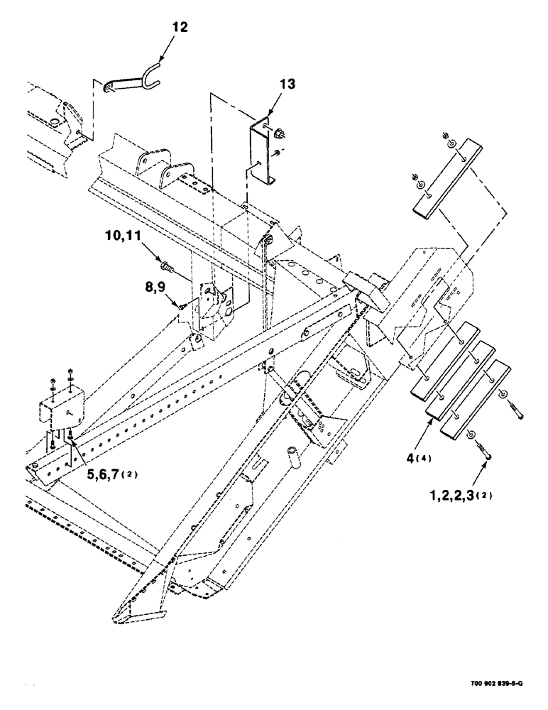 Схема запчастей Case IH 8840 - (9-130) - BALANCE WEIGHTS AND LIFT ARM STOP ASSEMBLY (58) - ATTACHMENTS/HEADERS