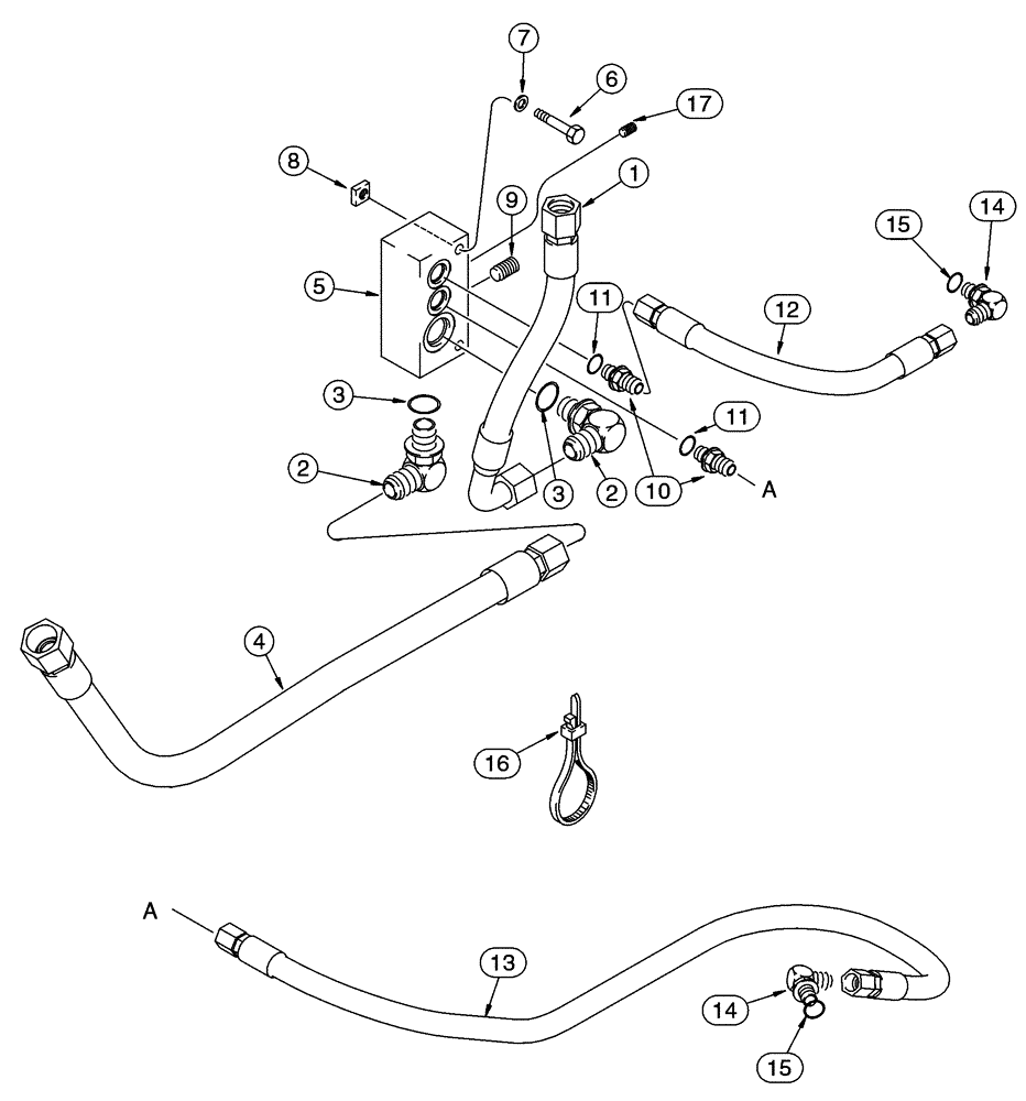 Схема запчастей Case IH 90XT - (06-05) - HYDROSTATICS MANIFOLDS, NORTH AMERICAN MODELS -JAF0320049, EUROPEAN MODELS -JAF0274261 (06) - POWER TRAIN