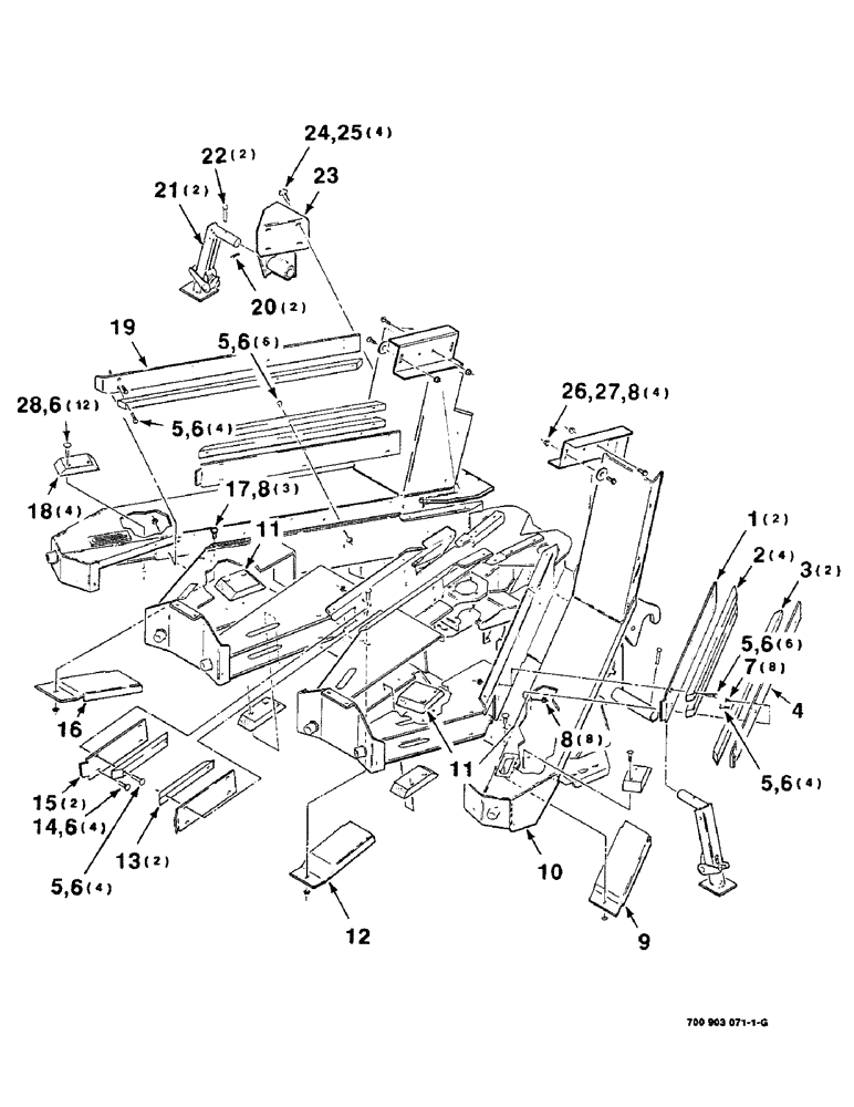 Схема запчастей Case IH 8750 - (7-2) - WEAR PLATES AND CHAIN GUIDE ASSEMBLY (58) - ATTACHMENTS/HEADERS