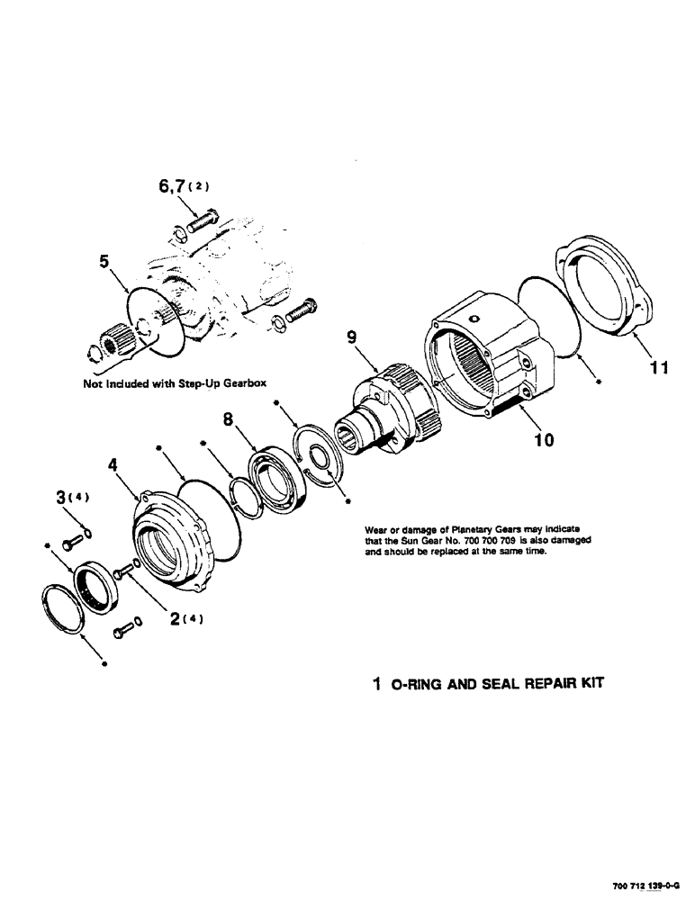 Схема запчастей Case IH SC412 - (8-12) - GEARBOX STEP-UP ASSEMBLY (1000 RPM PUMP), (700712139 GEARBOX ASSEMBLY COMPLETE) (08) - HYDRAULICS