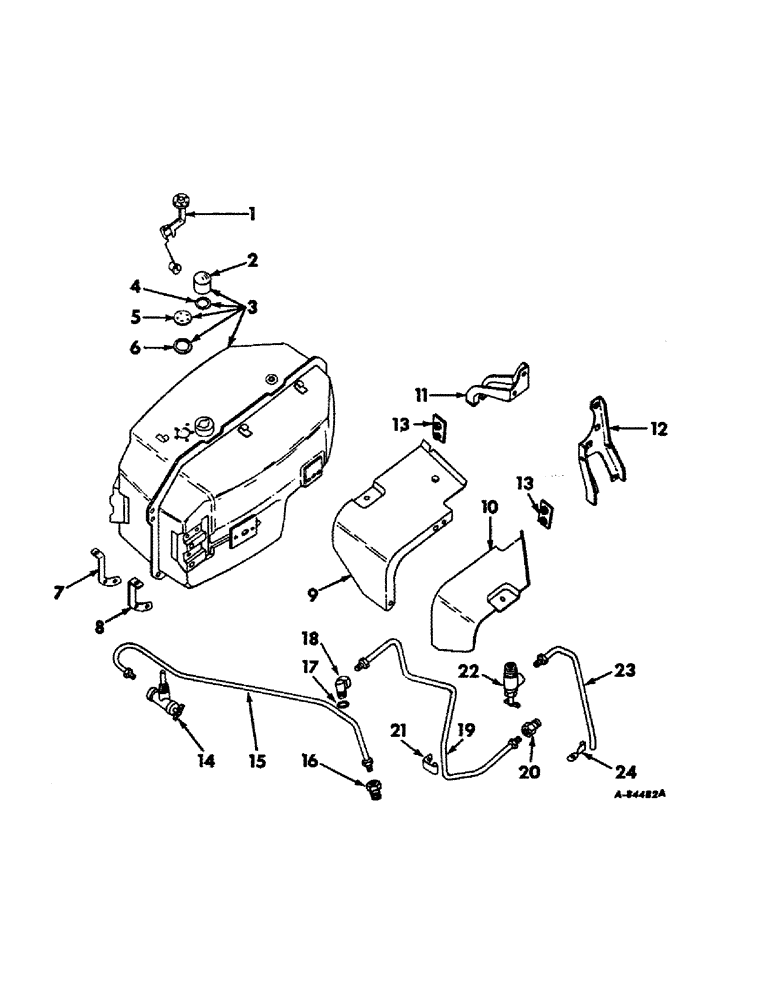 Схема запчастей Case IH 21456 - (12-04) - POWER, FUEL TANK SUPPORTS AND PIPING Power