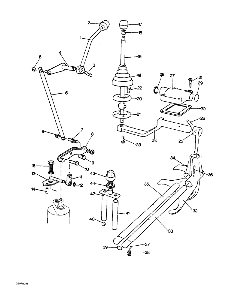 Схема запчастей Case IH 1212 - (6-46) - GEAR SHIFT LEVERS, 1212Q AND 1212SK TRACTORS FOR EUROPE ONLY (06) - POWER TRAIN