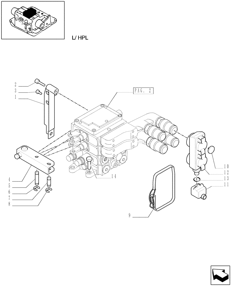 Схема запчастей Case IH MXU115 - (1.82.7/37[01]) - (VAR.831-831/1) CCLS WITH 2 MECHANICAL CONTROL VALVE - CONTROL VALVE & RELATED PARTS - C5504 (07) - HYDRAULIC SYSTEM