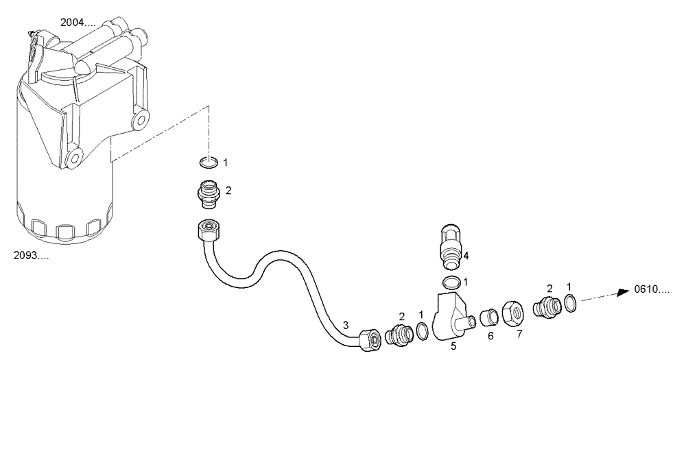 Схема запчастей Case IH F3AE0684P E904 - (2034.003) - FUEL LINES - FILTER TO CYLINDER HEAD 