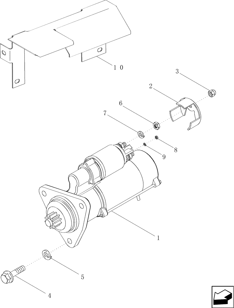 Схема запчастей Case IH 2588 - (55.201.06) - STARTER ASSY - MOUNTING (55) - ELECTRICAL SYSTEMS