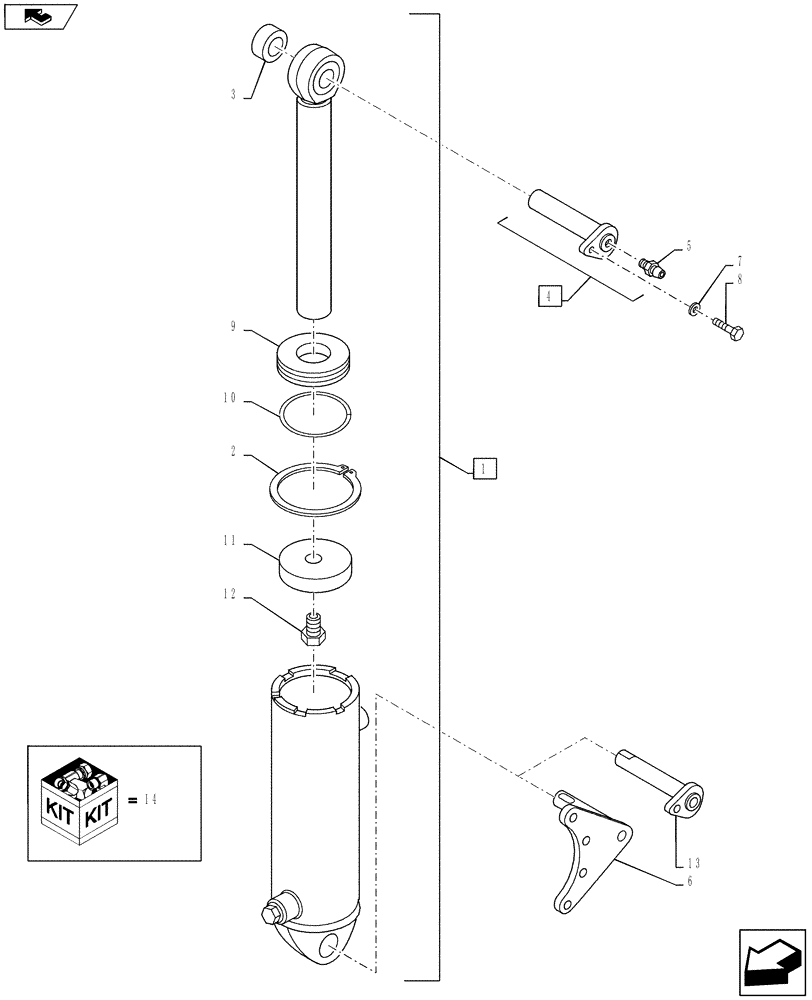 Схема запчастей Case IH PUMA 145 - (35.116.01) - VAR - 390909 - LIFT CYLINDER, 90 MM - THREE POINT HITCH (35) - HYDRAULIC SYSTEMS