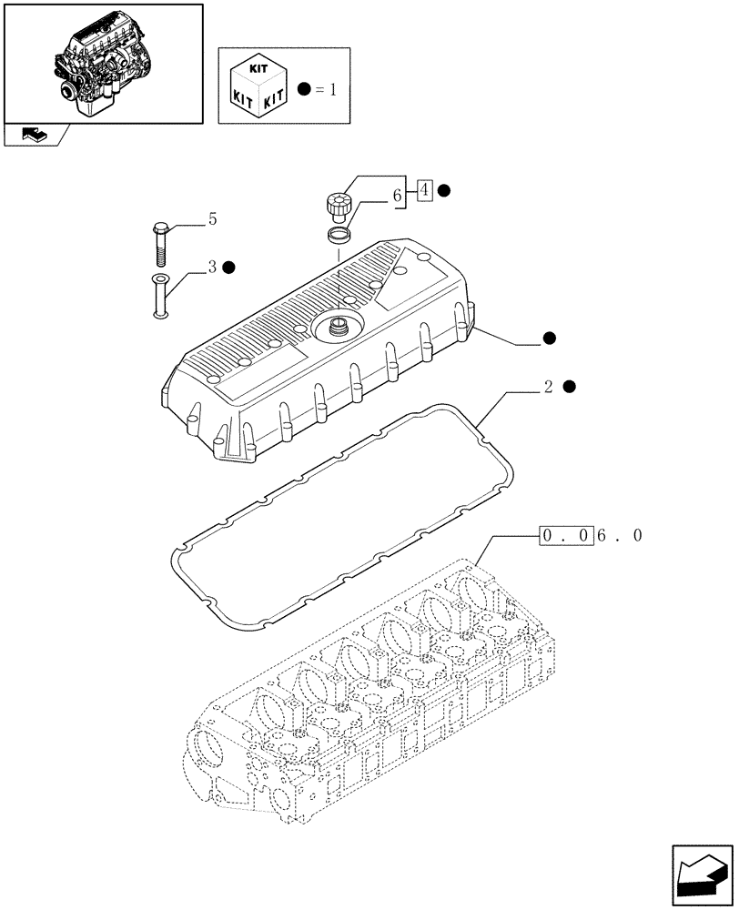 Схема запчастей Case IH F3AE0684N E907 - (0.06.3) - HEAD COVER (504033727) 