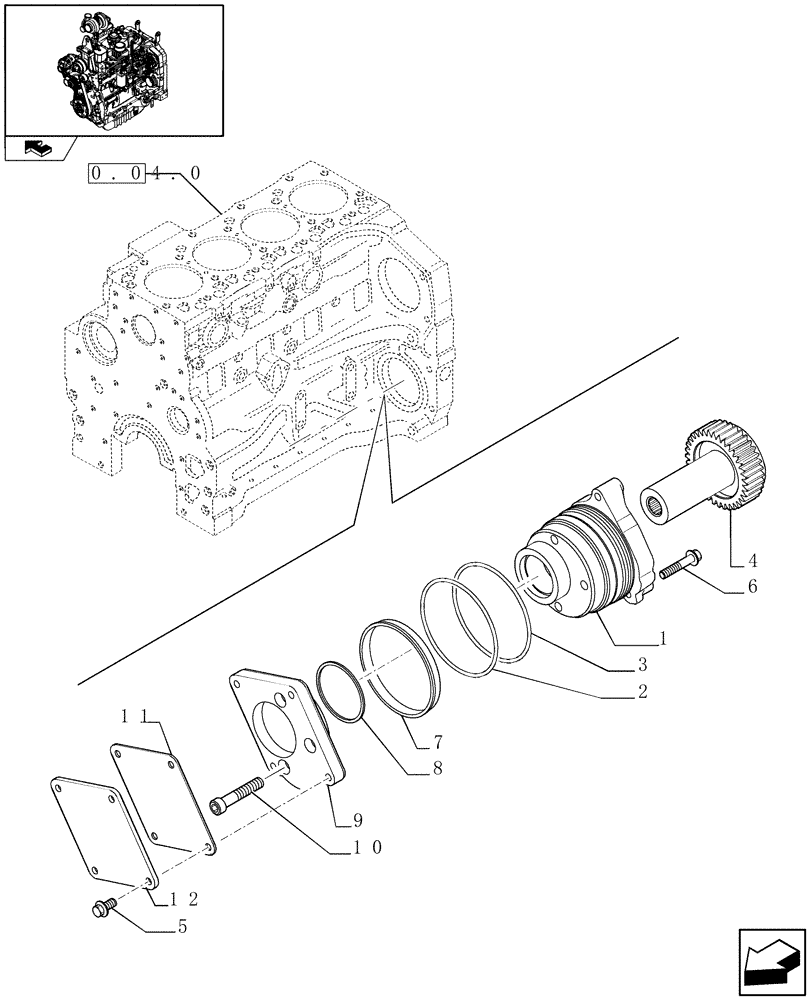 Схема запчастей Case IH FARMALL 85U - (0.35.0) - POWER TAKE OFF (01) - ENGINE