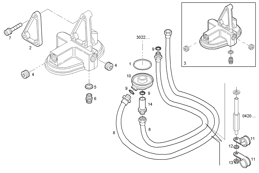 Схема запчастей Case IH F3BE0684N E903 - (3064.025) - OIL DELIVERY LINE 