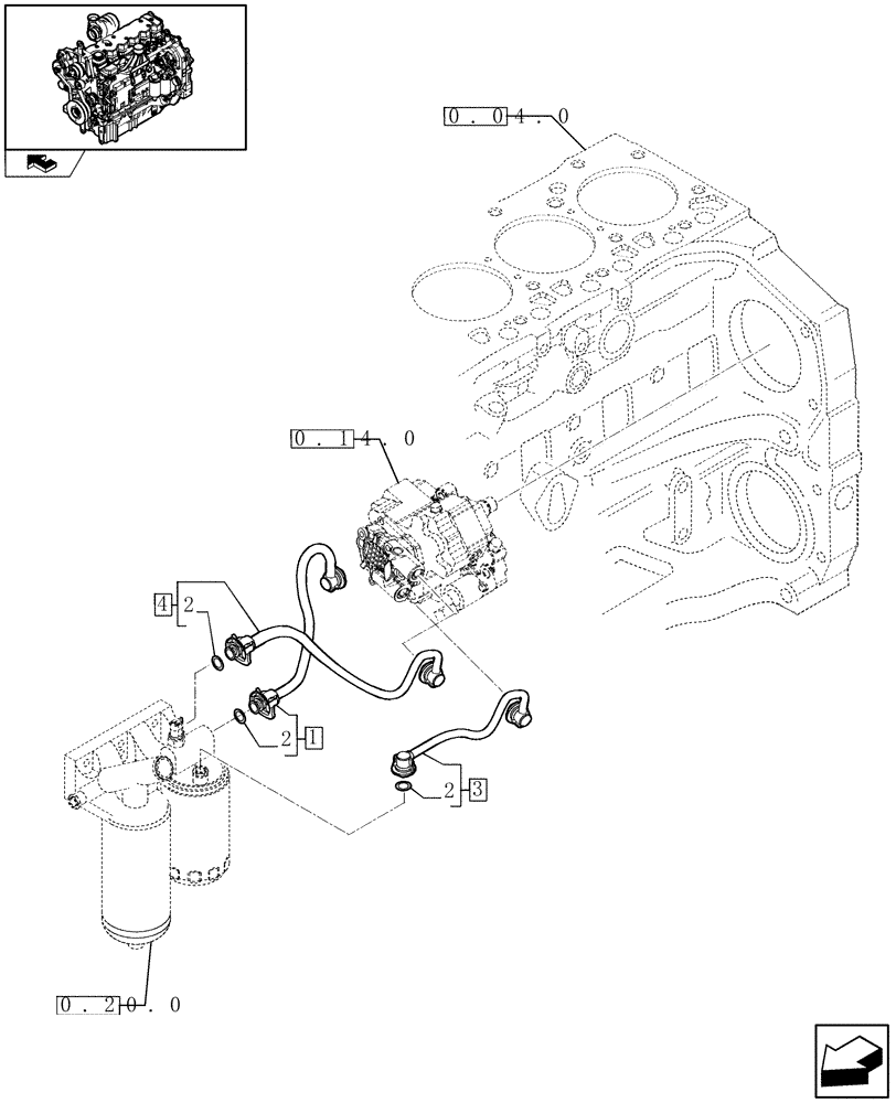 Схема запчастей Case IH PUMA 115 - (0.20.3) - PIPING - FUEL (01) - ENGINE