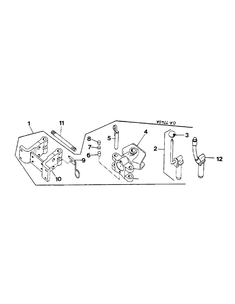 Схема запчастей Case IH 833 - (09-07) - TRAILER HITCH (12) - FRAME