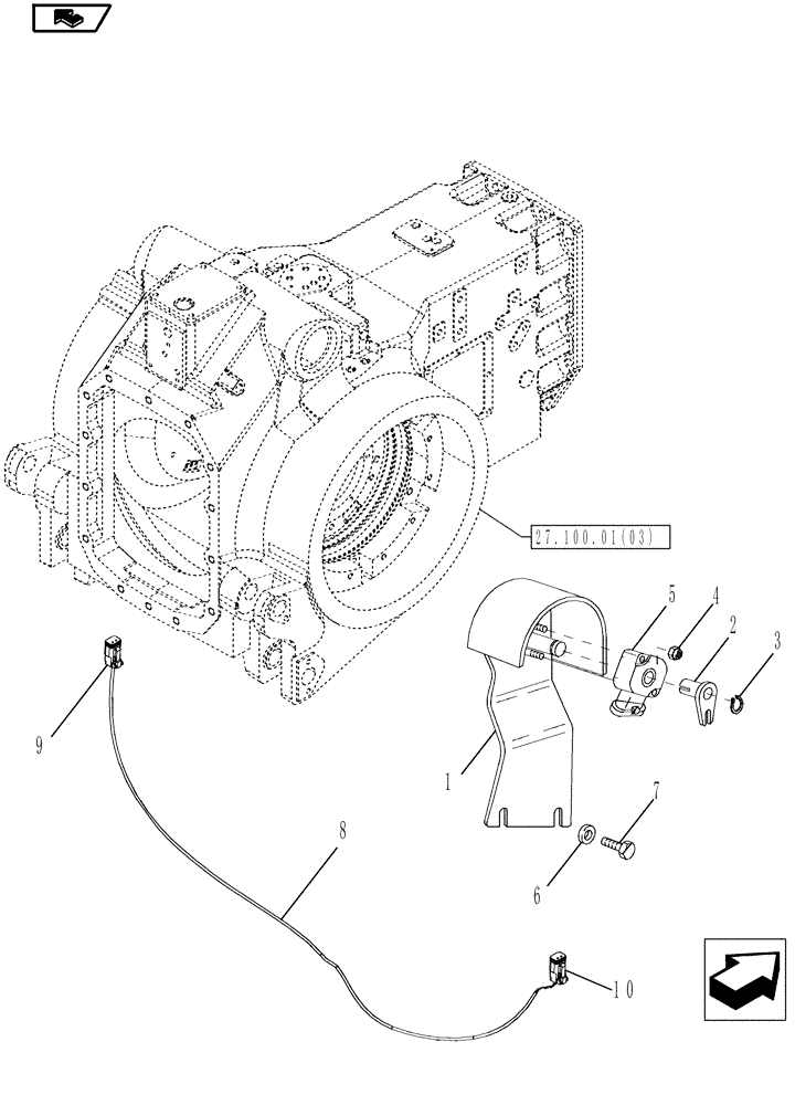 Схема запчастей Case IH MAGNUM 180 - (35.130.02) - ROCKSHAFT POSITION SENSOR & HARNESS, WITH POWERSHIFT TRANSMISSION (35) - HYDRAULIC SYSTEMS