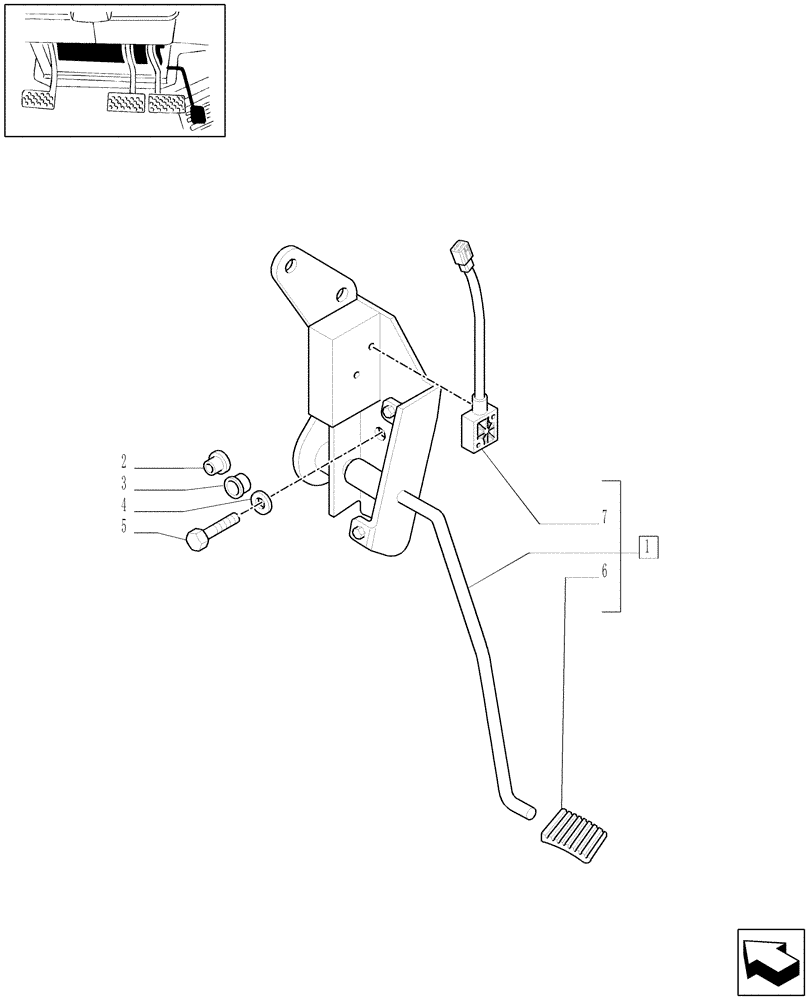 Схема запчастей Case IH MXU110 - (1.95.3[02]) - ACCELERATOR PEDAL (10) - OPERATORS PLATFORM/CAB