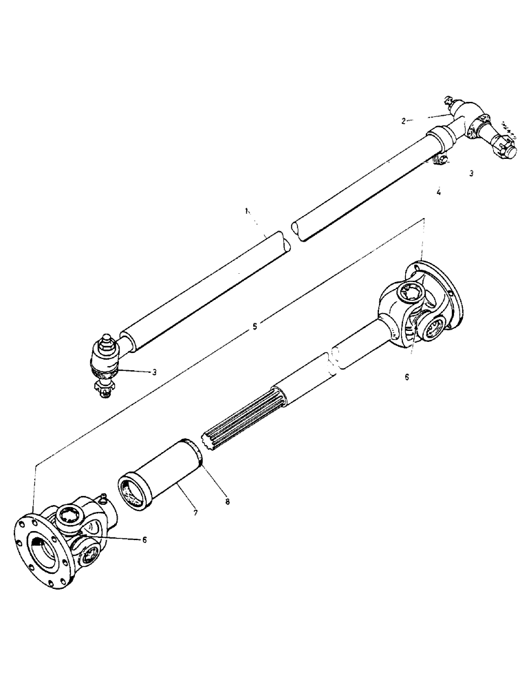 Схема запчастей Case IH 724 - (202) - DRAG LINK AND PROPELLER SHAFT (FOUR-WHEEL-DRIVE) (06) - POWER TRAIN