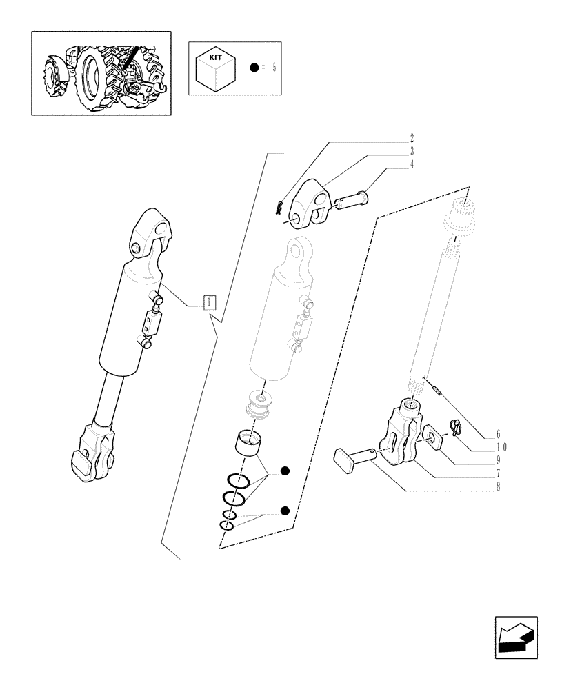 Схема запчастей Case IH MXM175 - (1.89.6/11[01]) - (VAR.484-496) RIGHT TIE ROD AND SPRAG WITH CONTROL VALVES WITH ELECTRONIC CONTROL - TIE-ROD - C4820 (09) - IMPLEMENT LIFT