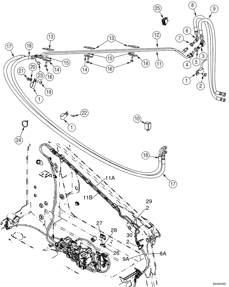 Схема запчастей Case IH 60XT - (08-08) - HYDRAULICS - COUPLER SYSTEM (08) - HYDRAULICS