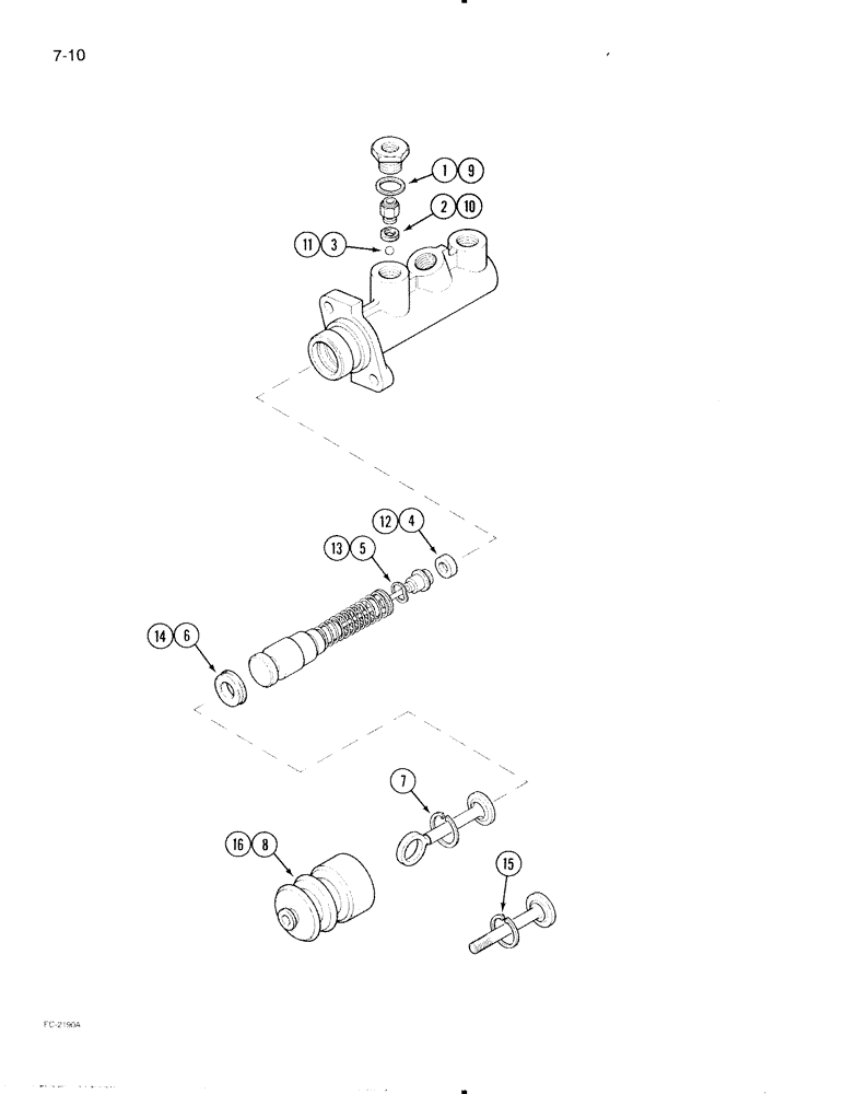 Схема запчастей Case IH 595 - (7-10) - BRAKE MASTER CYLINDER, TRACTOR WITHOUT CAB (07) - BRAKES